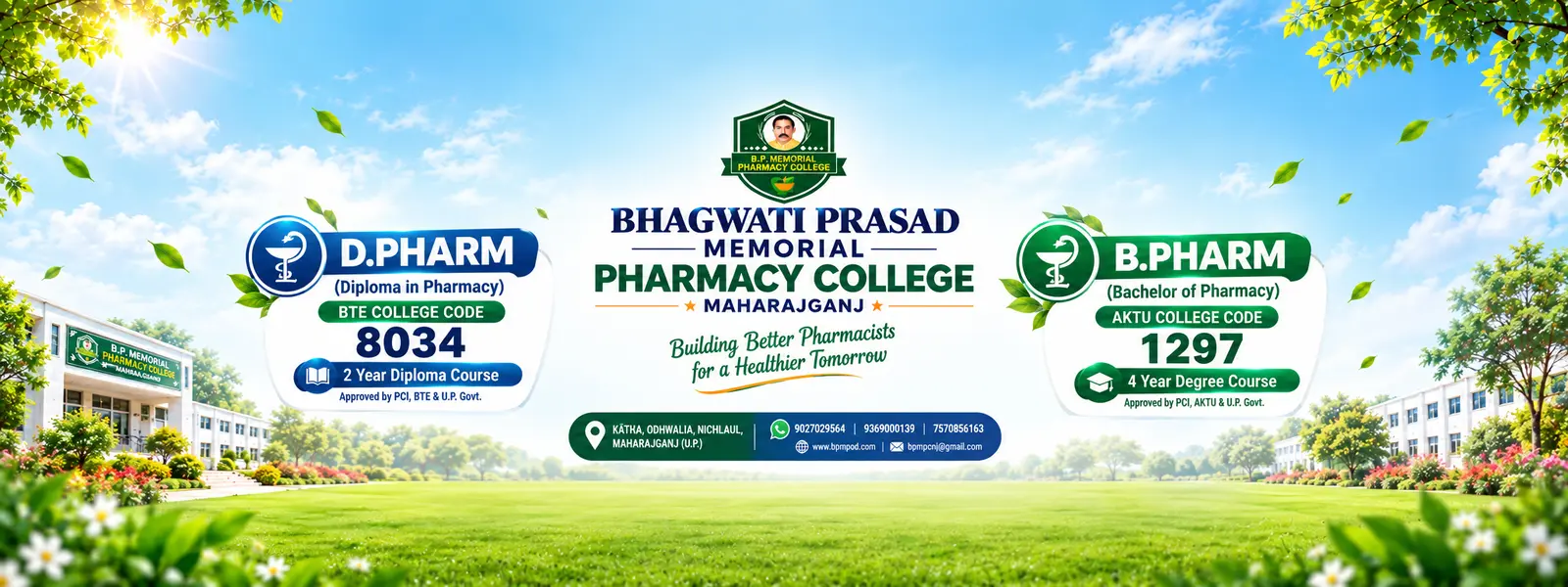 Bhagwati Prasad Memorial Pharmacy College Maharajganj campus