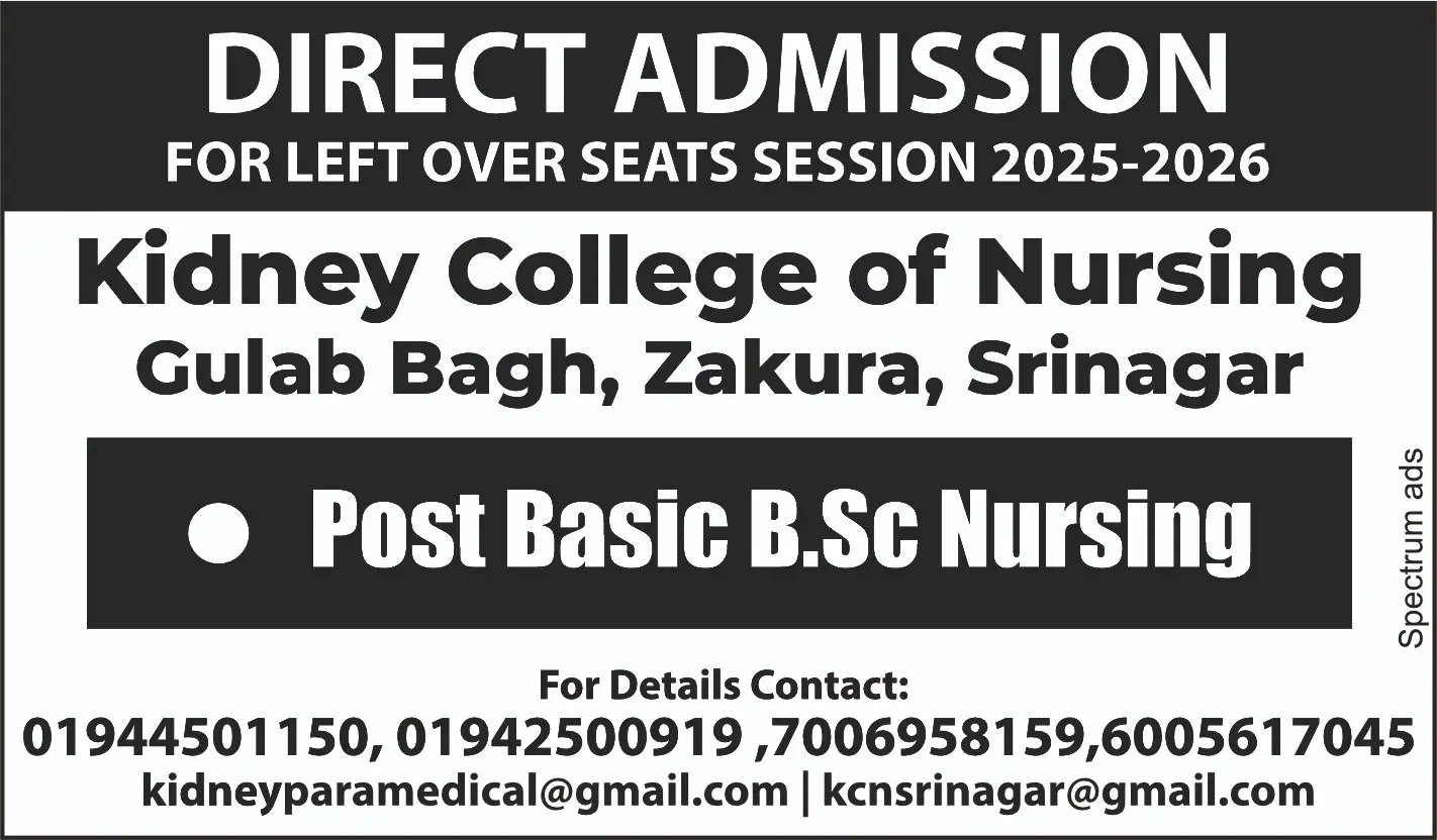 Kidney College of Nursing Zakura Srinagar Kashmir campus