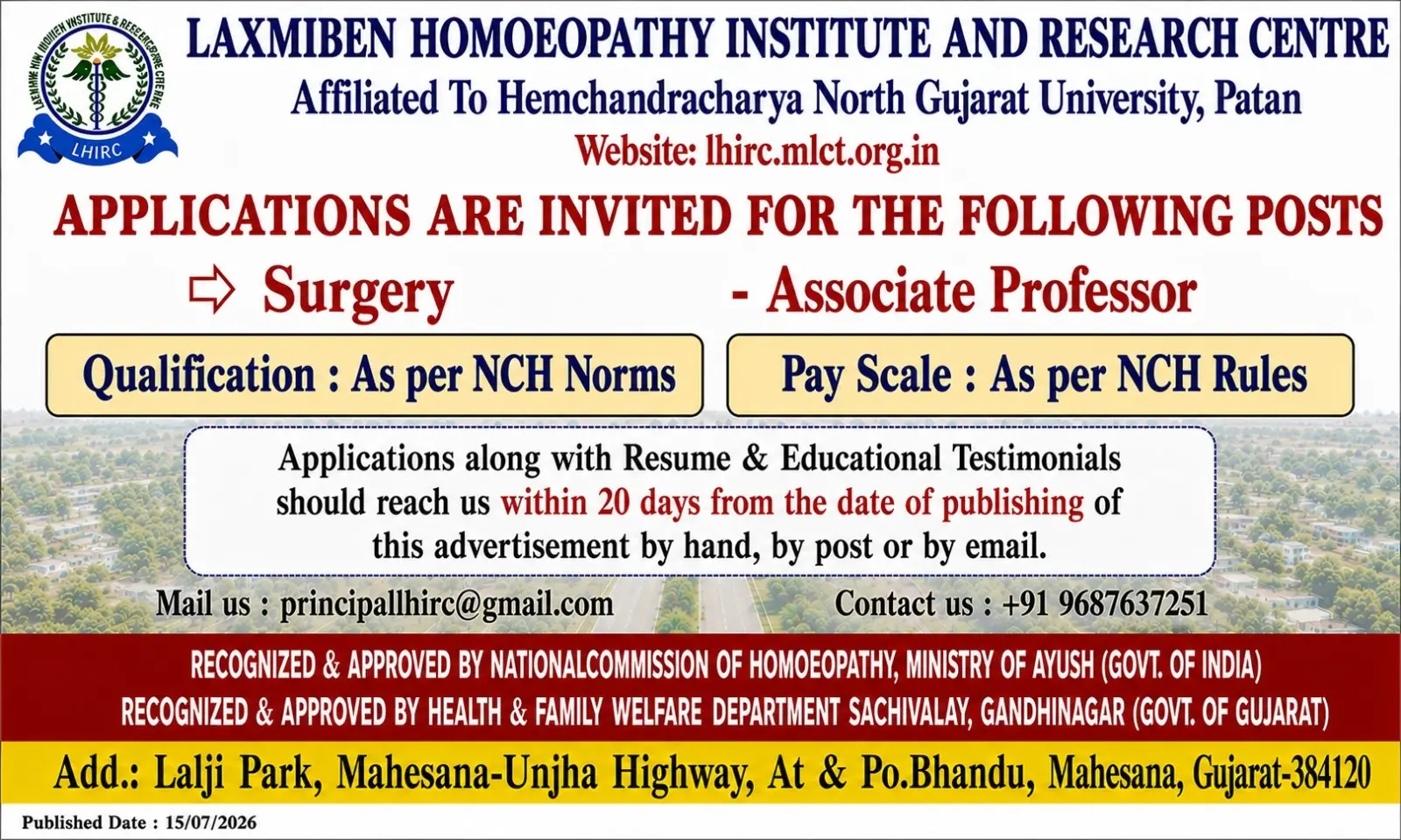 Laxmiben Homoeopathic Institute and Research Center campus