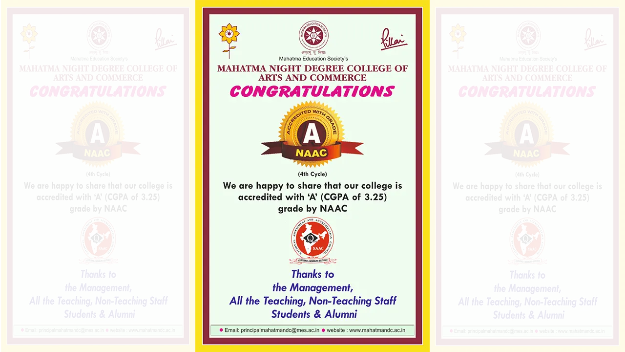 Mahatma Education Society'S Mahatma Night Degree College of Arts & Commerce Chembur Naka Chembur Mumbai campus