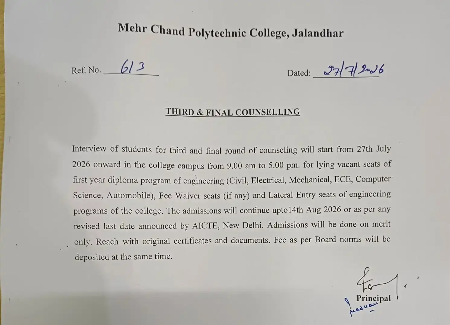Mehr Chand Polytechnic campus