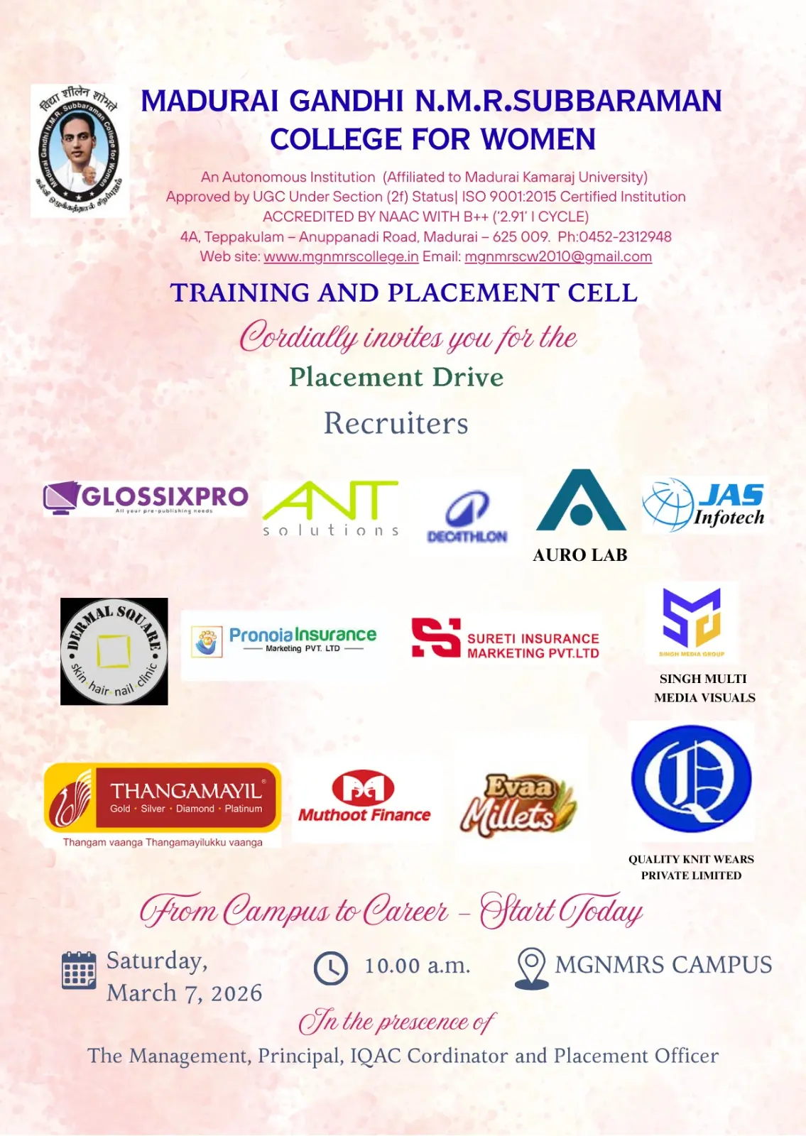 Madurai Gandhi Nmr Subbaraman College for Women: campus photo 7