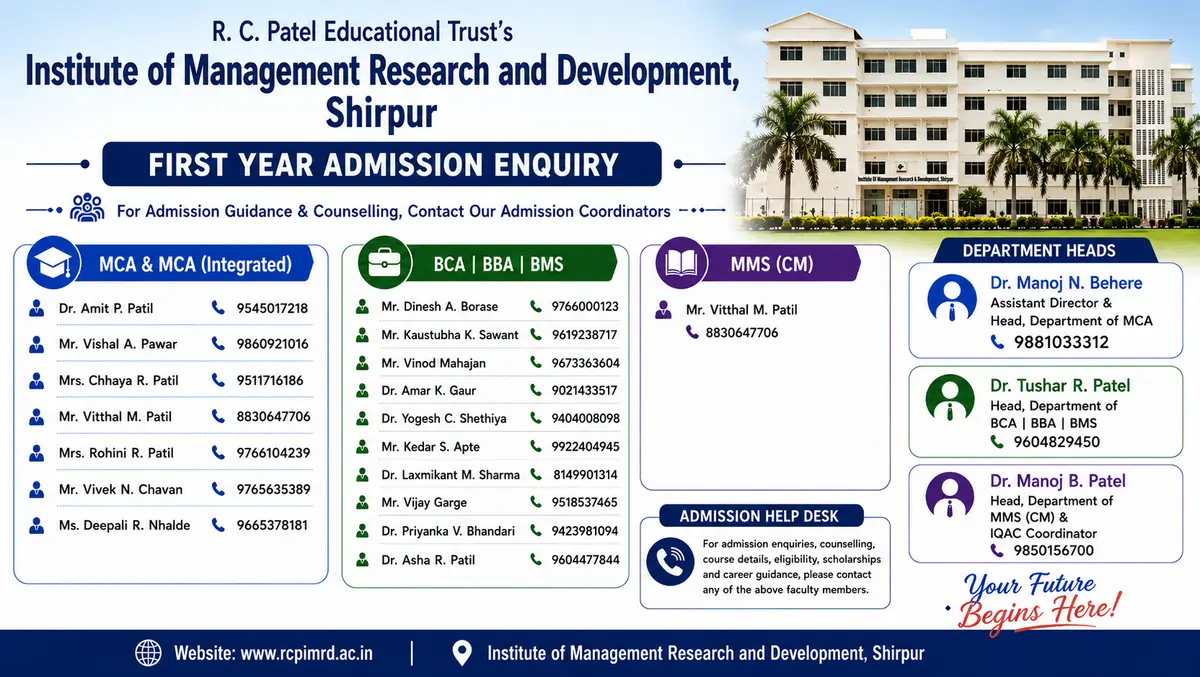 R.C.Patel Edu.Trust'S Institute of Management Research&Development: campus photo 1
