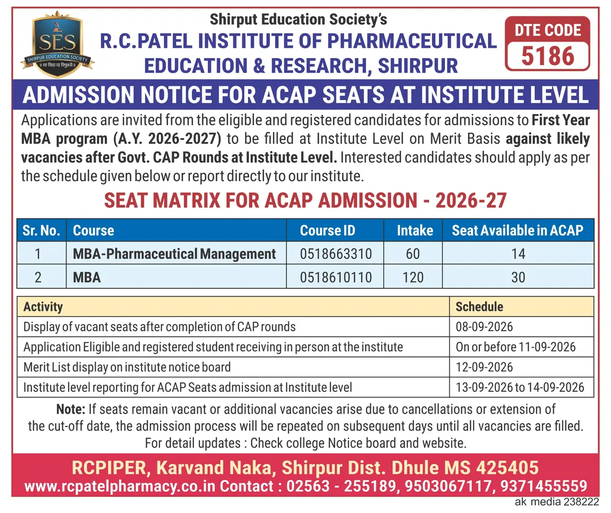 Ses'S R.C.Patel Institute of Pharmaceutical Education and Research: campus photo 1