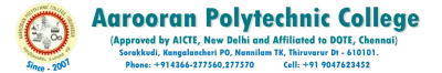Aarooran Polytechnic College Surrakudi logo