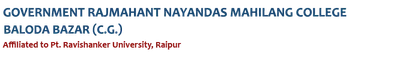 Govt. Rajmahant Nayandas, Mahilang College Bhatgao logo