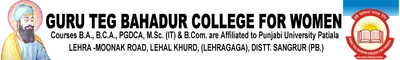 Guru Teg Bahadur College for Women Village Lehal Khurd, Lehragagga logo