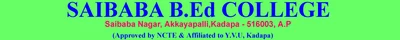 Sai Baba Bed College Akkayapalli Kadapa logo